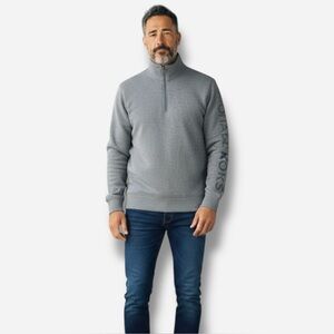 🏈New🏈 Michael Kors Half Zip Pullover Gray L NWT